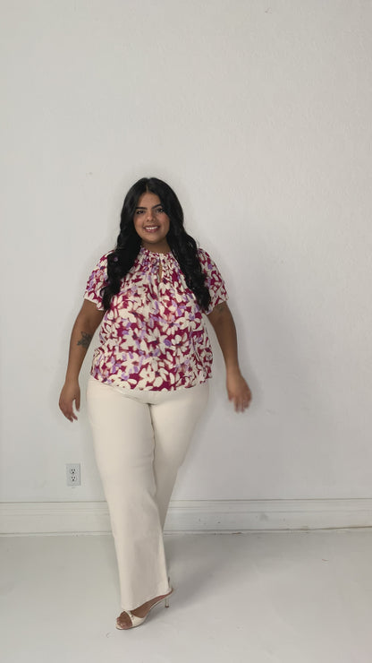 CURVE Floral SS Blouse