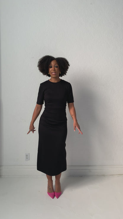 Nancy Ruched Midi Dress (S-XXL)