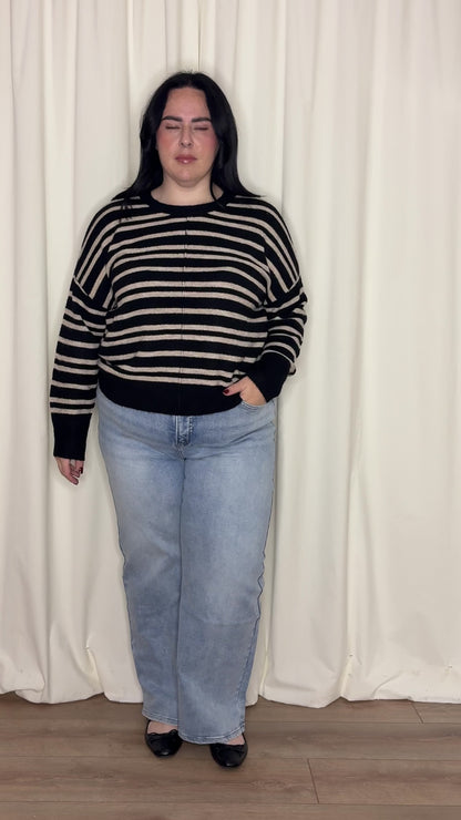 CURVE Striped Pullover Sweater