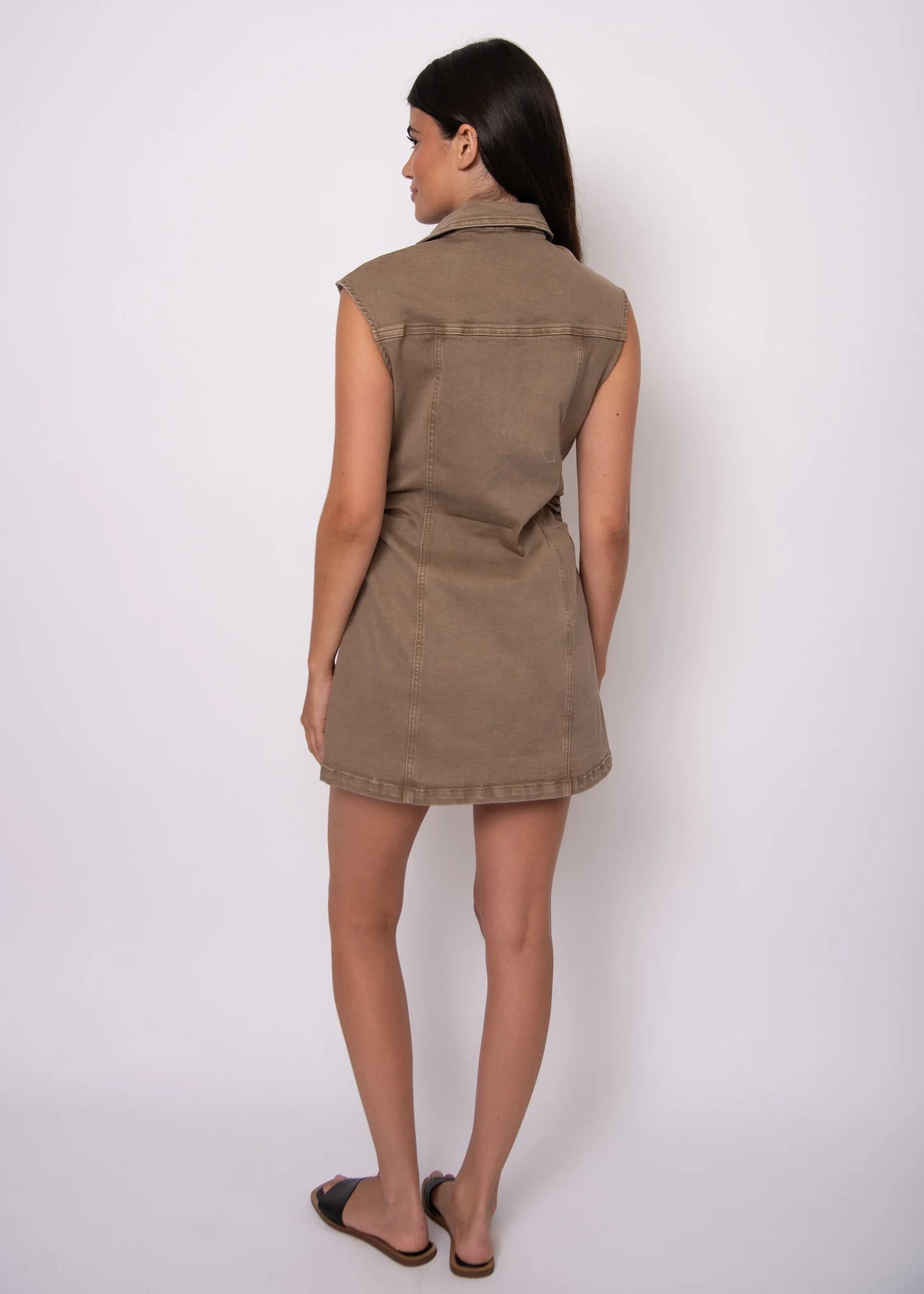 Jess Ruched Denim Mini Dress