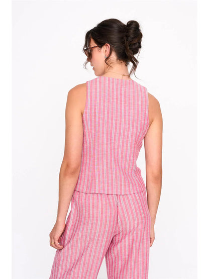 Striped Linen Vest