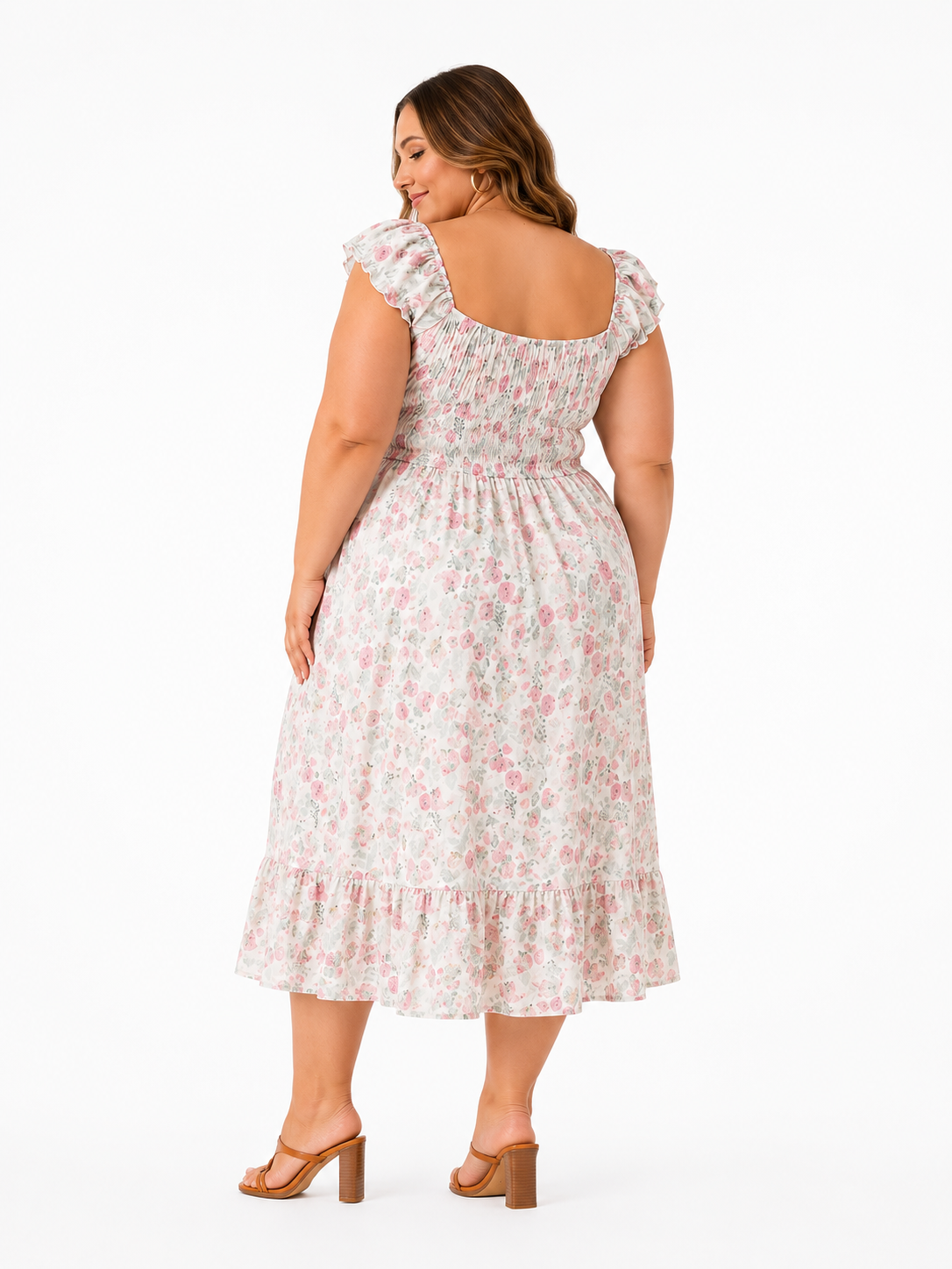 CURVE Floral Midi Dress