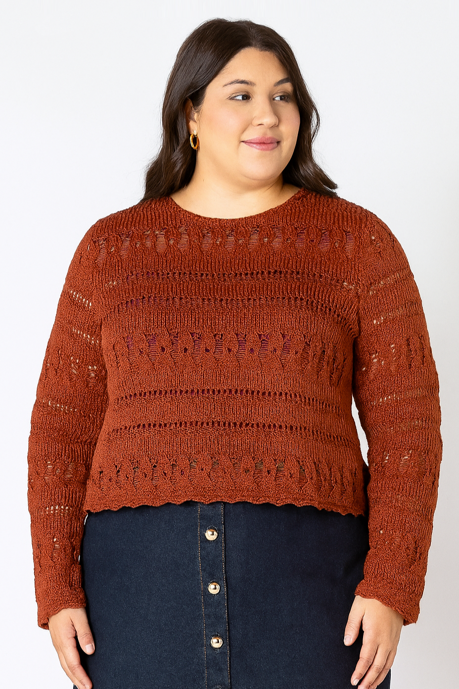 CURVE Scallop Hem Sweater
