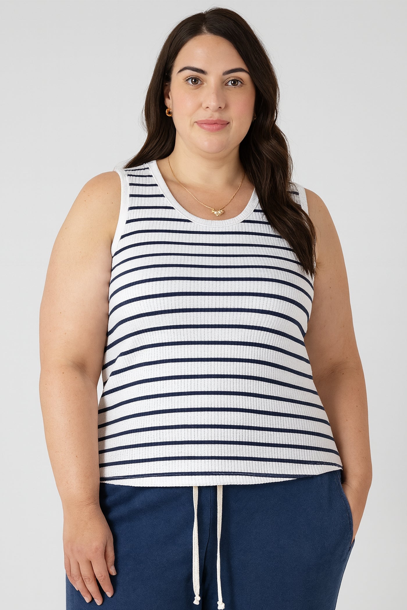 CURVE Striped  Ribbed Tank