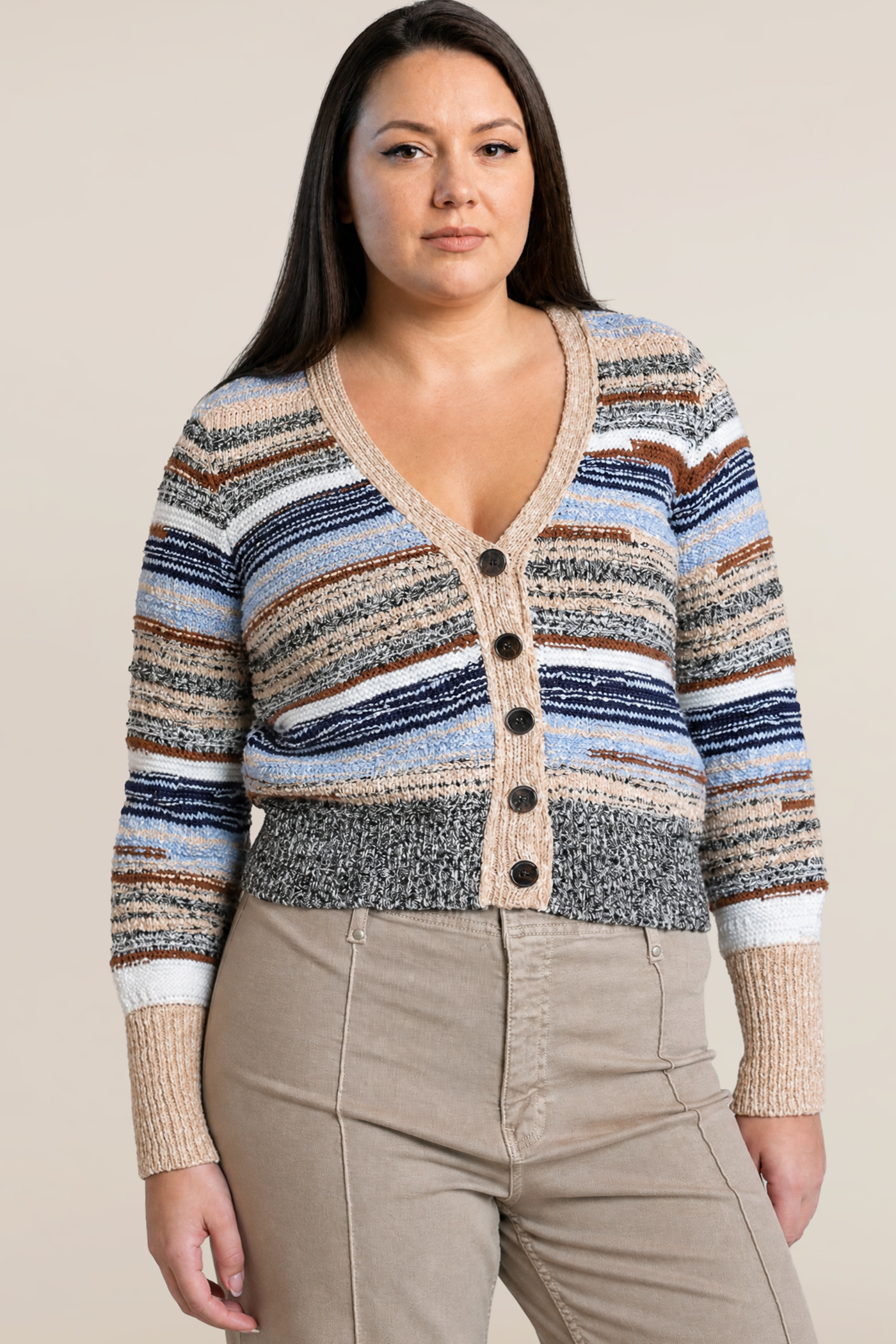 CURVE Striped Cardigan