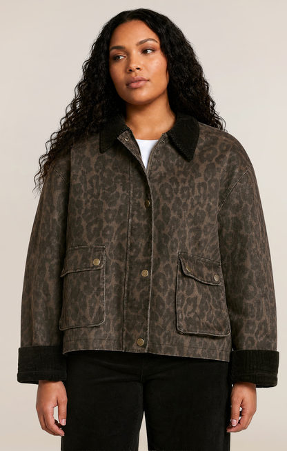 Leopard Denim Jacket (XS-2X)