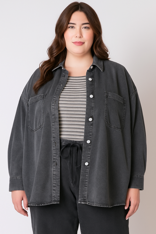 CURVE Knit Denim Shirt