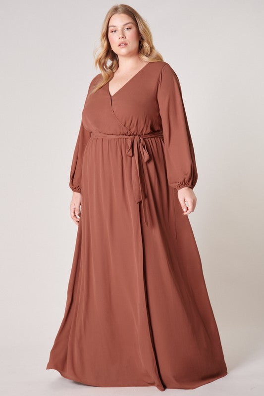 Plus long sleeve deals maxi dress