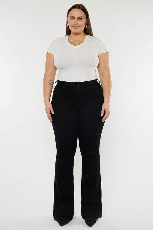 Plus size high waisted clearance flare jeans