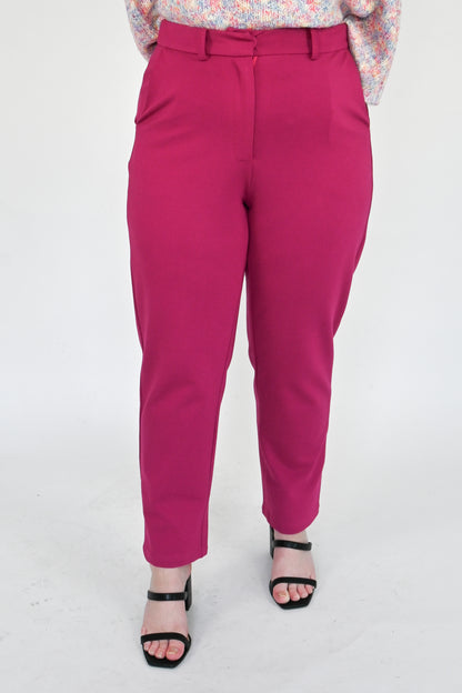 high rise pant pants tapered leg magenta plus size inclusive